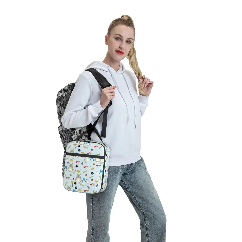 Totoro Miyazaki Anime Insulated Lunch Tote Bag – Portable Thermal Cooler for School & Office