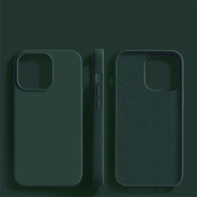 Original Liquid Silicone iPhone Case - Shockproof Soft Back Cover for iPhone 15, 14, 13, 12, 11 Pro Max & More