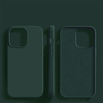 Original Liquid Silicone iPhone Case - Shockproof Soft Back Cover for iPhone 15, 14, 13, 12, 11 Pro Max & More