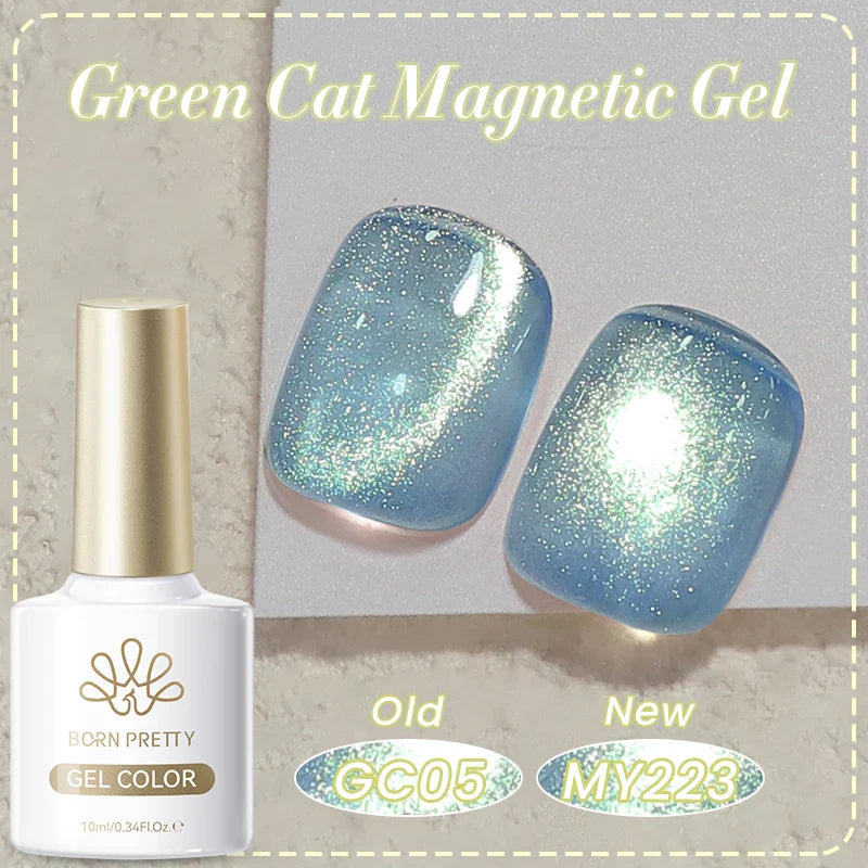 BORN PRETTY Cat Magnetic Gel Nail Polish 117 Colors 10ml Full Coverage Semi-Permanent Soak-Off Nail Varnish for Salon Manicure Glitter Cat Eye Nails
