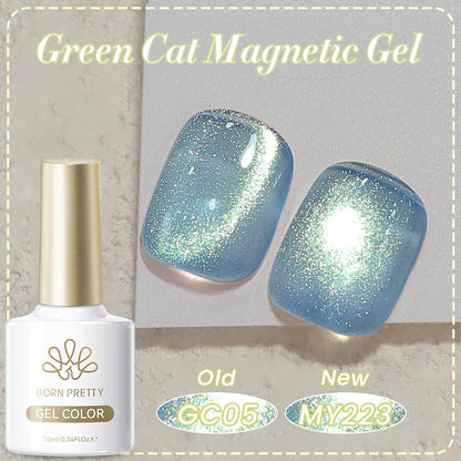 BORN PRETTY Cat Magnetic Gel Nail Polish 117 Colors 10ml Full Coverage Semi-Permanent Soak-Off Nail Varnish for Salon Manicure Glitter Cat Eye Nails