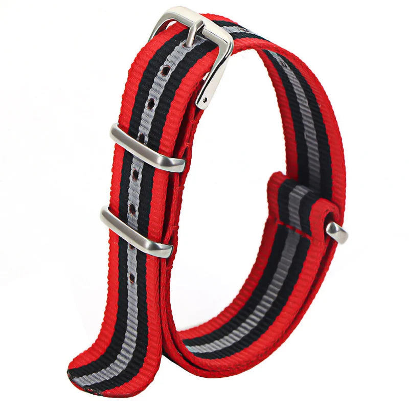 Nylon Watch Strap 16mm 18mm 20mm 22mm — Waterproof Army Sport Watch Band Replacement Belt