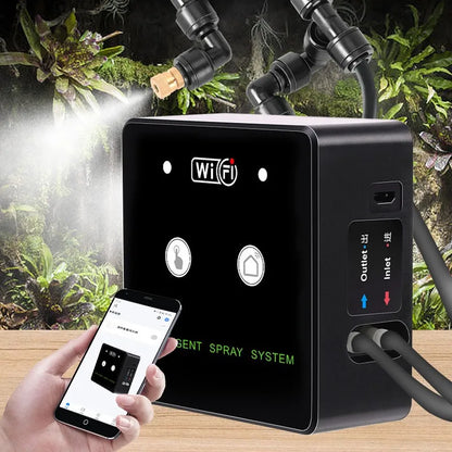 WiFi Automatic Mist Sprayer - Timed Rainforest Irrigation & Reptile Humidifier Spray System