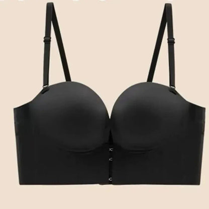 10CM Extreme Push-Up Strapless Bra – Front Closure, Anti-Slip Lift for Small Chest, AA-A-B Cups, No Side Bulge