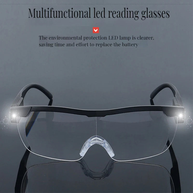 2.5X Magnifying Headband Glasses with LED Light — Portable Acrylic Lens Magnifier for Reading & Repairs