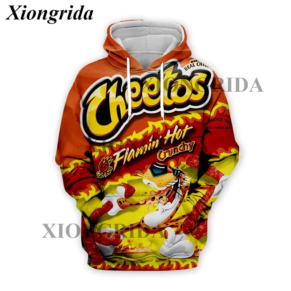 Novelty Hot Cheetos 3D Printed Hoodie — Unisex Harajuku Sweatshirt Pullover S-5XL