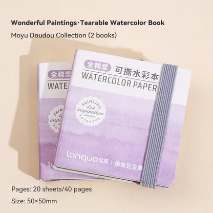 100% Cotton Mini Watercolor Paper Book – 300gsm Tearable Sketchbook Journal for Drawing & Painting