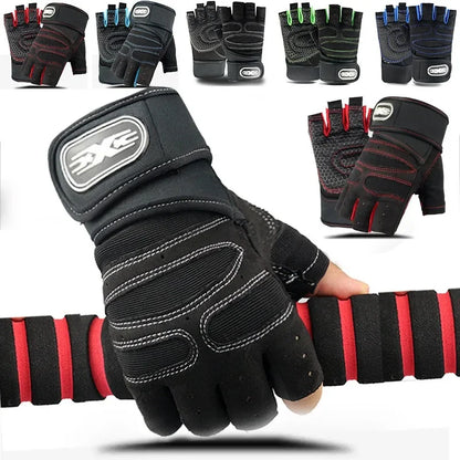 Outdoor Sports Fingerless Gloves – Long Wrist Guard for Men & Women, Ideal for Gym, Cycling, Hiking, Boxing & Training Workouts