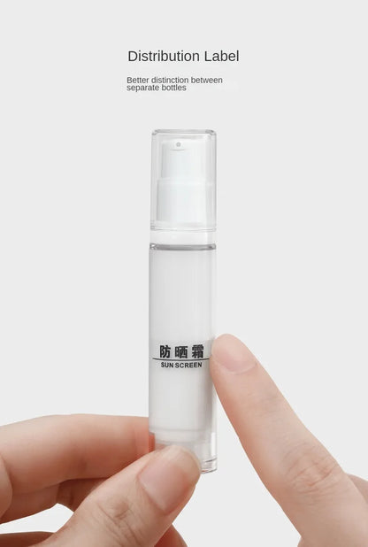 5-15ml Clear Refillable Airless Pump Bottle Set – Travel Cream, Lotion & Spray Containers for Toiletries