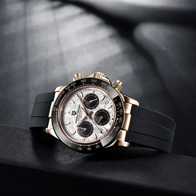 40mm PAGANI DESIGN V2 Men’s Quartz Watch – Sapphire Retro Chronograph Stainless Steel Waterproof