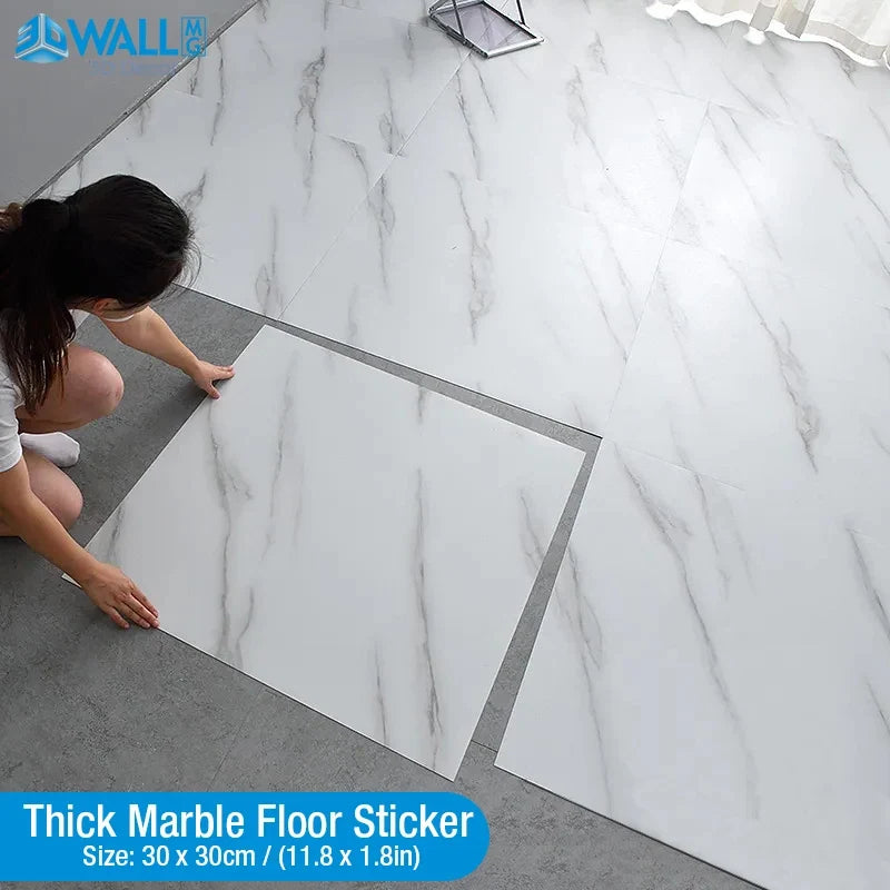 Marble Floor Tile Stickers - Waterproof Self-Adhesive PVC Home Decor