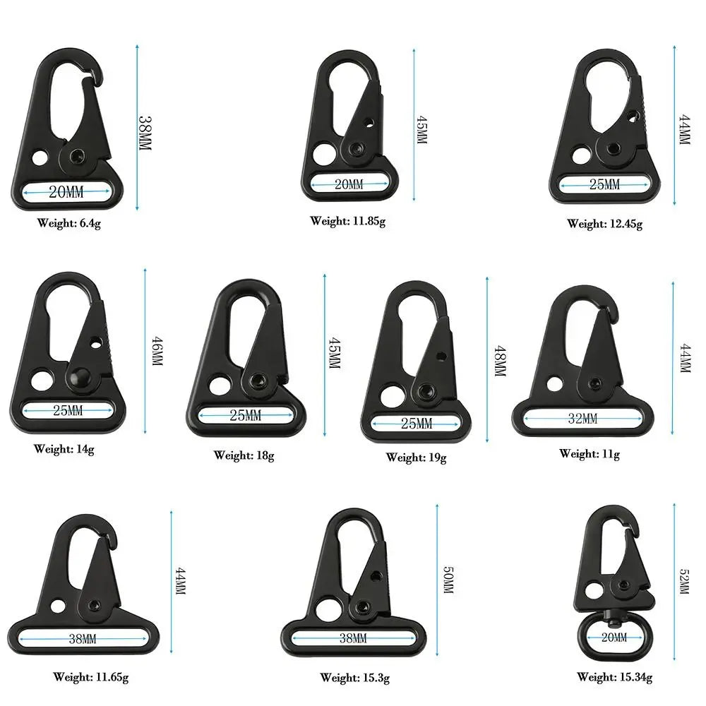 Aluminum Eagle Hook Carabiner Buckle – 10 Sizes Outdoor Climbing Strap Clip Tool