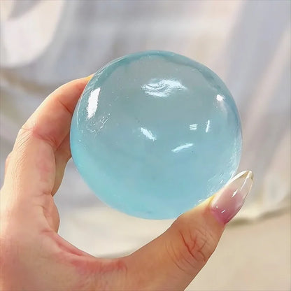 Blue Maltose Squishy Toy – Cute Mochi Anti-Stress Fidget Ball, Soft Transparent Quick-Rebound Decompression Toy