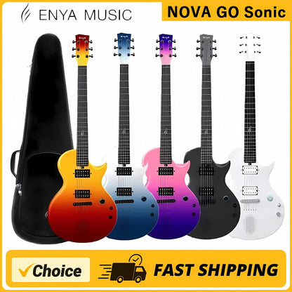 ENYA Nova Go Sonic Carbon Fiber Electric Guitar - Lightweight, Durable, with Bag, Ideal for Beginner Adults