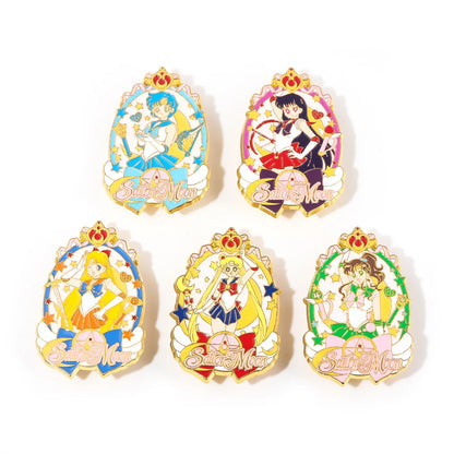 Sailor Girl Cartoon Brooch – Cute Moon & Stars Enamel Pin for Bags, Clothes & Jewelry