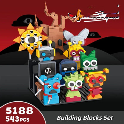 MOC Horror Anime Music Rhythm Box Game Building Blocks Set 2-in-1 Figures DIY Toy Gift