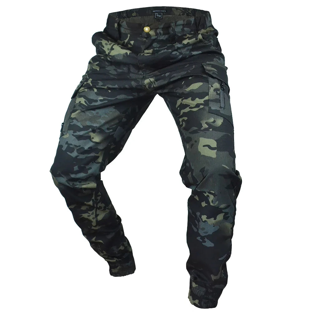 Men's Tactical Camouflage Joggers – Ripstop Cargo Pants for Outdoor Work and Hiking