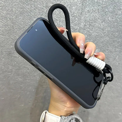 MagSafe Candy Color Lanyard Case - Matte Soft Cover with Hand Wrist Strap for iPhone 16 15 14 13 12 11 Pro Max Plus 16e