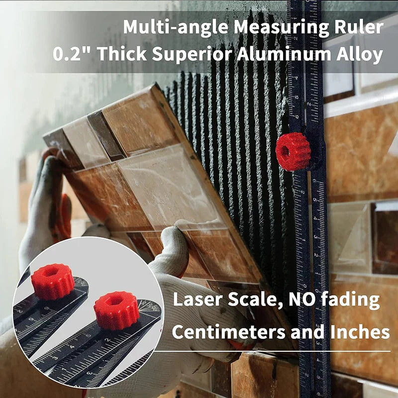 Aluminum Alloy Folding Ruler: Multi-Functional Measuring Ruler for Tile Positioning and DIY Projects - Available in 4/6/9/12 Inches
