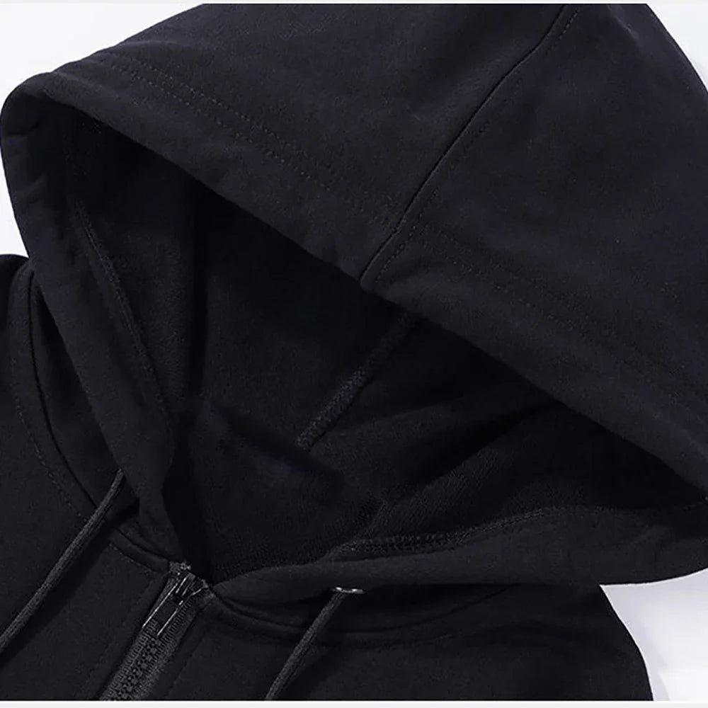 Men's Autumn Zipper Hoodie Jacket – Long Sleeve Loose Fit Casual Streetwear Coat