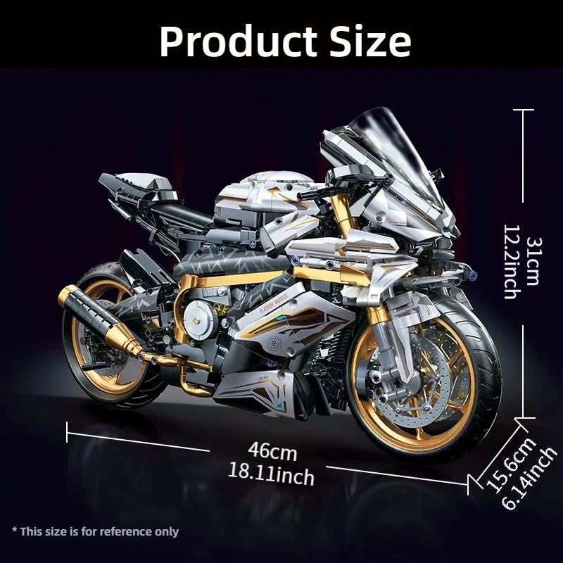 TOYLINX Alloy Motorcycle Building Blocks 2045PCS | Racing Model Toy for Kids & Gift Decoration