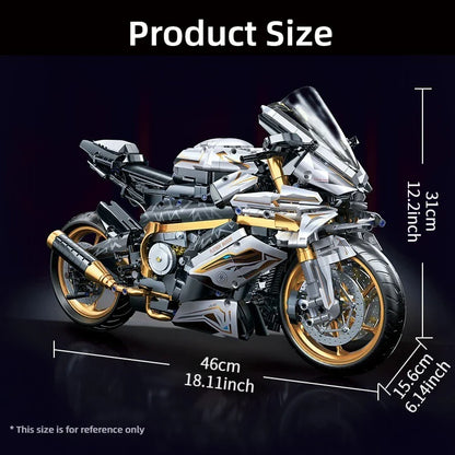 TOYLINX Alloy Motorcycle Building Blocks 2045PCS | Racing Model Toy for Kids & Gift Decoration