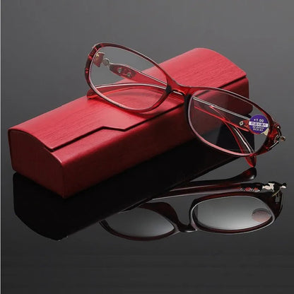 Women's Fox Anti-Blue Light Reading Glasses – Fashion Presbyopic Eyewear +1.0 to +4.0 Computer Prescription Glasses
