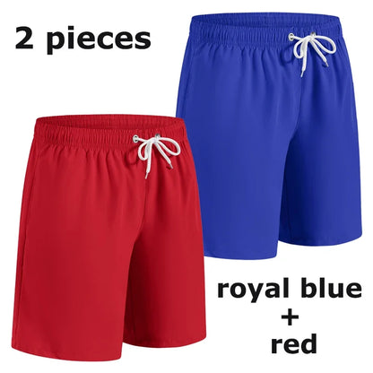 Men’s Quick Dry Swim Trunks – Summer Beach Board Shorts with Side Pockets Mesh Lined Swimwear Bathing Suit