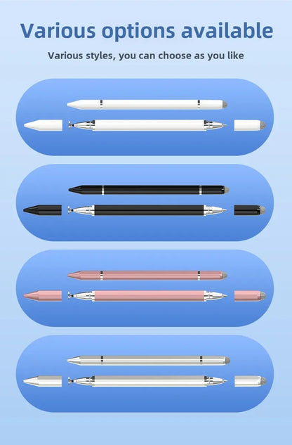 3-in-1 Magnetic Stylus Pen — Capacitive Touch Pen for iOS & Android Tablets and Smartphones, Compatible with iPad, Samsung, Xiaomi & Huawei, Drawing & Writing Tool