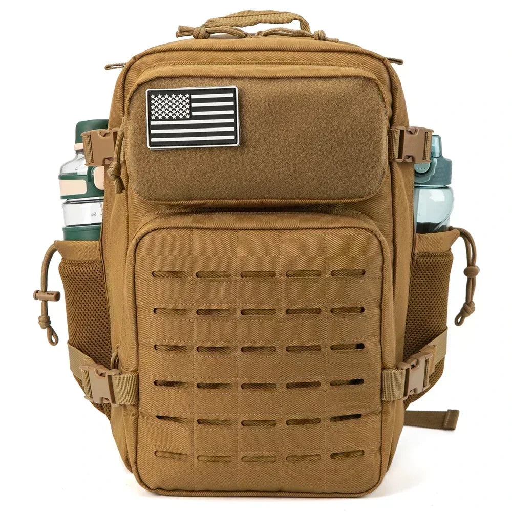 25L/45L Tactical Backpack for Men & Women – Outdoor Hiking Molle Daypack, School & Gym Rucksack with Dual Cup Holders
