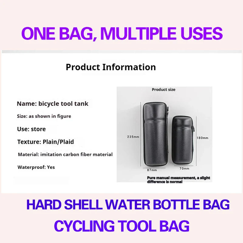 Hard-Shell Water Bottle Bag for Bicycle – Large Capacity, Portable, Waterproof & Anti-Slip Bike Accessory