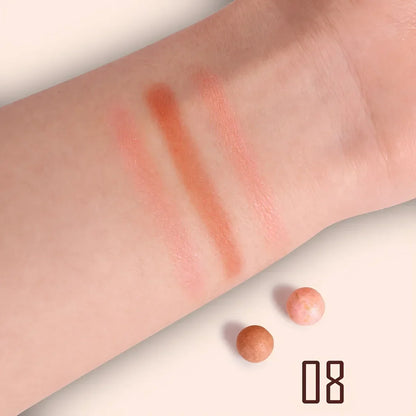 Roll-On Blush Makeup - Long Lasting Shimmer & Matte Finish with 3D Glossy Texture Brush