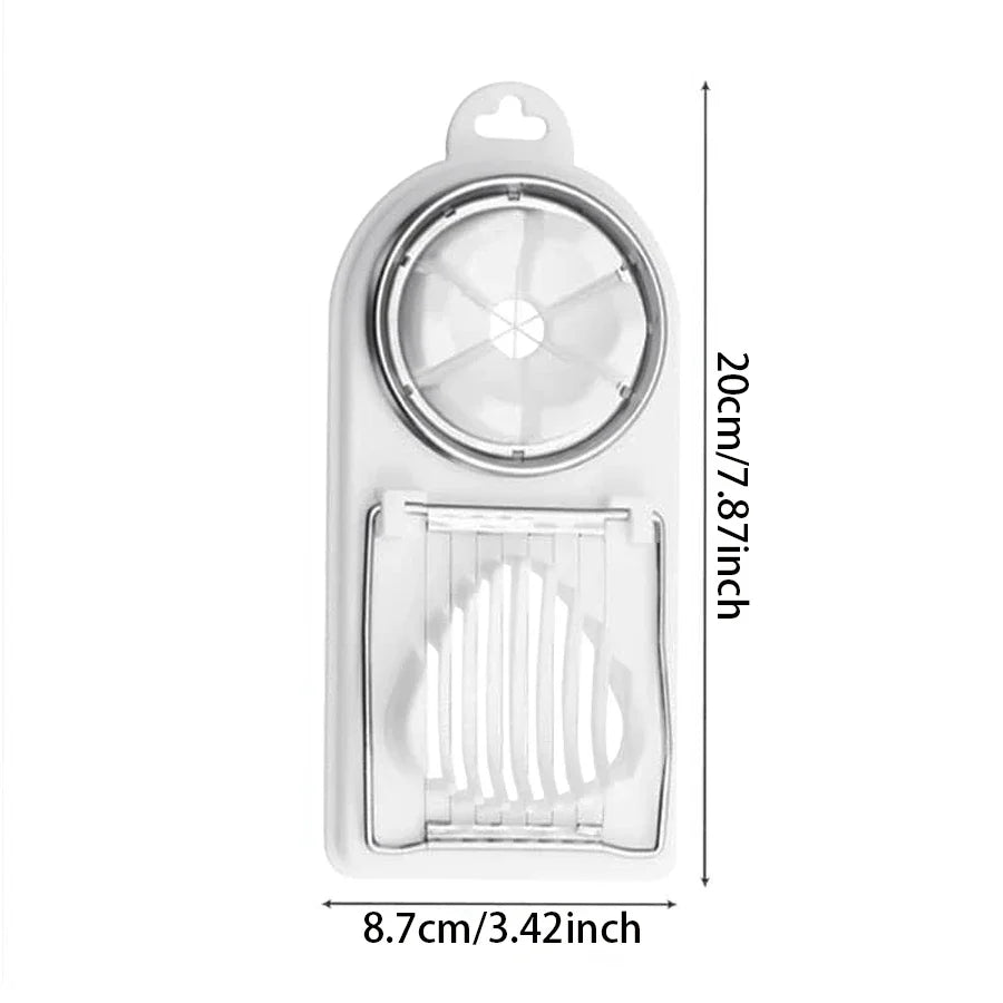 Multifunctional 2-in-1 Egg Cutter — PP Base with Stainless Steel Wire, High-Quality Hanging Kitchen Tool