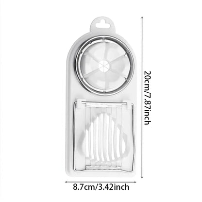 Multifunctional 2-in-1 Egg Cutter — PP Base with Stainless Steel Wire, High-Quality Hanging Kitchen Tool