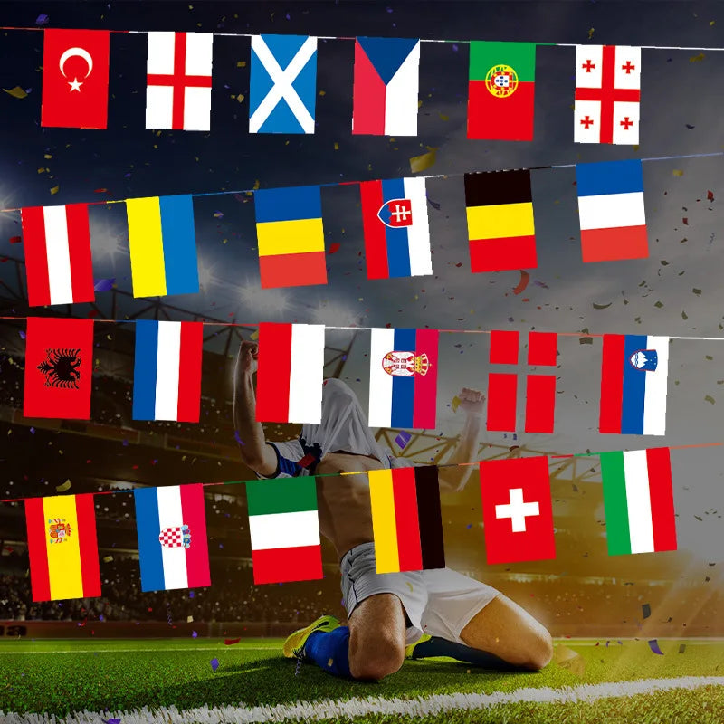 World Flags String Banner – 100 Countries International Hanging Pennant for Sports, School & Club Decoration