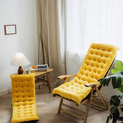 Autumn Winter Thickened Foldable Rocking Chair Cushion – Long Lounge Seat Pad for Garden, Balcony, Sofa & Tatami Home Decor