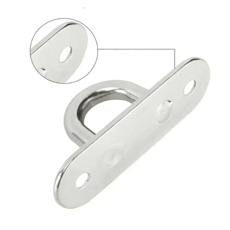 304 Marine Grade Stainless Steel Oval Eye Deck Buckle Staple Set – M5 M6 M8 Fasteners for Boat Shade Sail Mounting