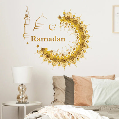 Eid Mubarak 2024 - Ramadan Kareem Window Stickers for Home Decoration, Eid Al-Fitr Muslim Party Supplies