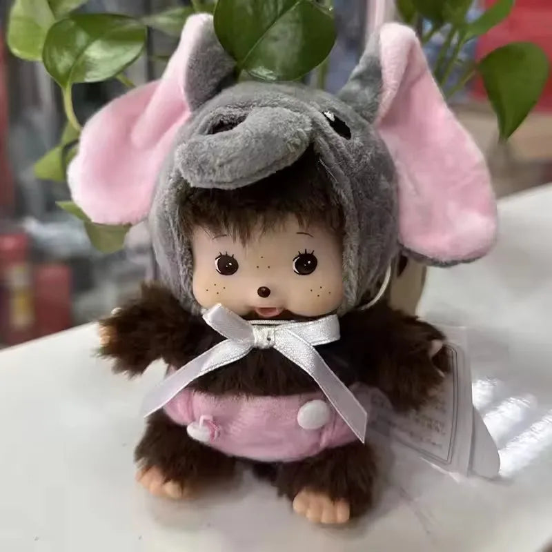 15cm DIY Monkey Plush Doll – Kawaii Dress-Up Pendant for Schoolbag, Cute Christmas & Children’s Gift