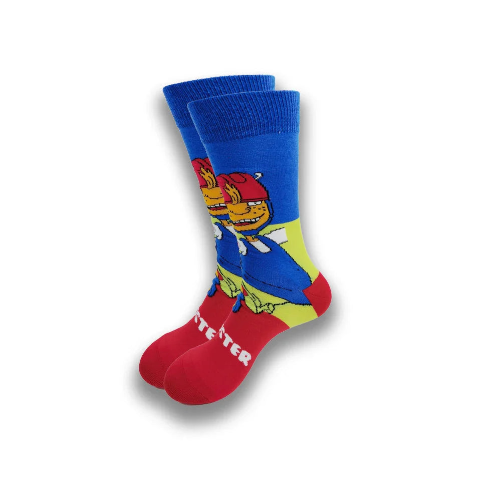 Cartoon Animation Fashion Socks for Men & Women – Autumn Winter Street Style Trendy Casual Combed Cotton Socks