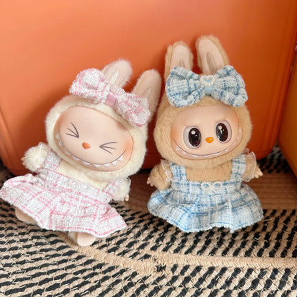 Cute Labubu Doll Outfit Set – Classic Dress for 17cm V2 Mini Dolls, Clothing Accessories for Kids Gift