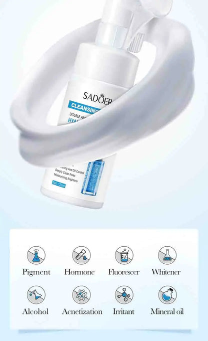 SAODER Q10 & Vitamin C Facial Cleanser — Moisturizing Brightening Face Wash Foam for Gentle Skin Cleansing