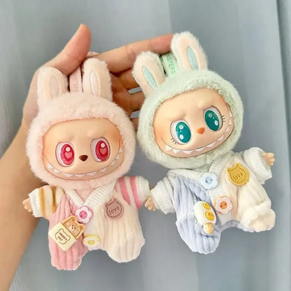 Mini Plush Doll Clothes Set – Kpop EXO Labubu V1 V2 Idol Doll Pit Strip Climbing Suit & Accessories, Clothing Gift