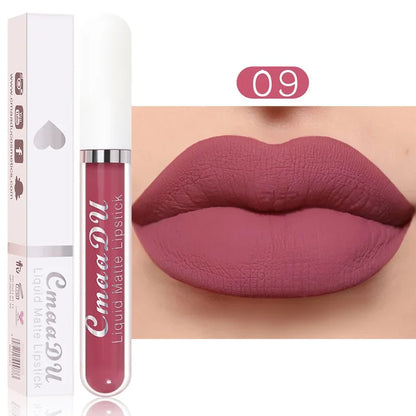 Sexy Long-Lasting Velvet Matte Lip Gloss – Waterproof, Non-Stick Red Liquid Lipstick for Women
