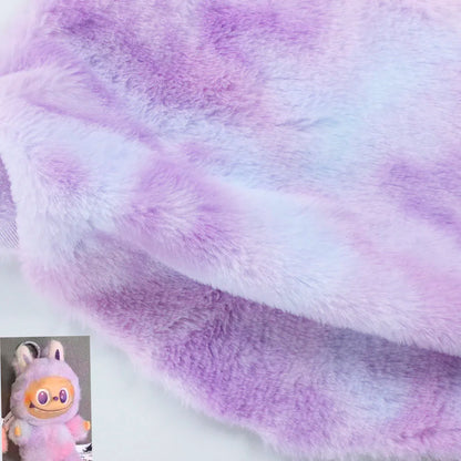 8MM Tie-Dye Plush Fur Fabric — Soft Gradient Rabbit Fur for DIY Dolls, Clothing, Pillows & Scarves