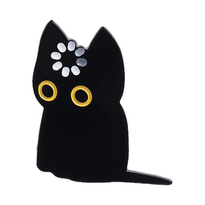 Black Cat Void Loading Enamel Pin - Cute Cartoon Kitten Brooch Animal Jewelry Gift