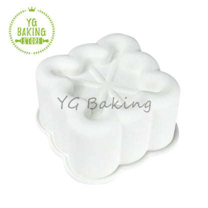 Dorica Silicone Dessert Mold — Single Bento Round, Heart, Square & Star Pudding, Mousse & Chocolate Baking Pan for DIY Cakes and Pastries