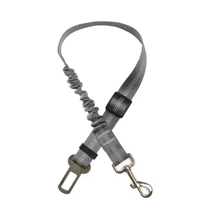 High-Grade Adjustable Dog Car Safety Belt — Shock-Absorbing Damping Strap with Reflective Trim, Universal Fit