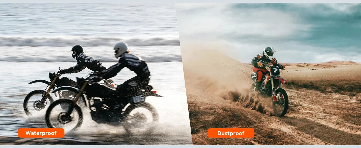 Motorcycle 2K Front & Rear DVR Dash Cam – WiFi GPS, Waterproof Full-Body Video Recorder Black Box