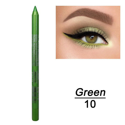 14 Color Metallic Eyeliner Pen – High Pigmented, Pearly Shimmer, Smokey & Punk Style, Long-Lasting & Waterproof